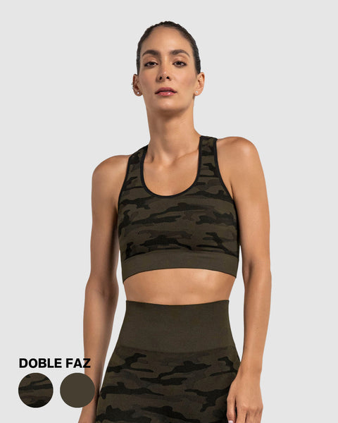 Top deportivo sin costuras doble faz#color_695-verde-camuflado