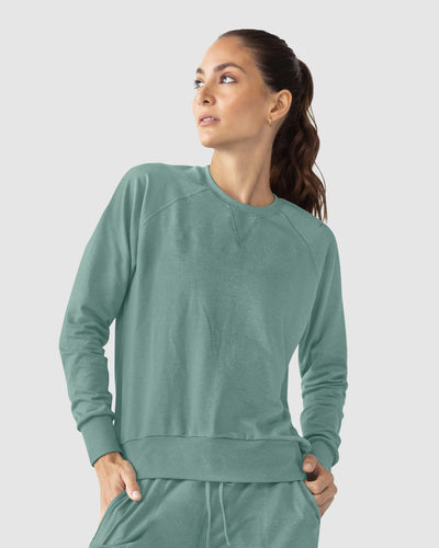 Buzo deportivo de cuello redondo#color_645-verde