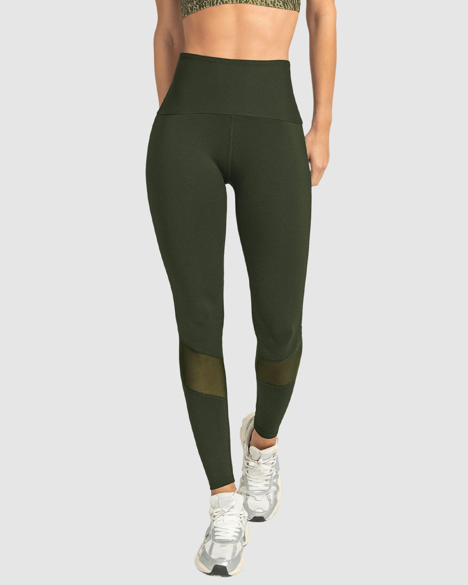Legging de control con mallas transpirables en piernas