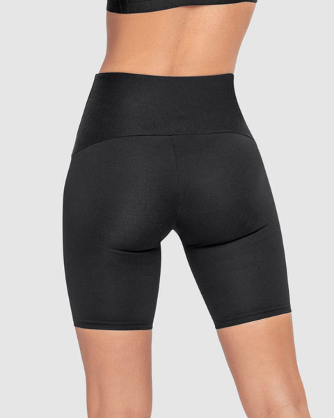 Short ciclista tiro alto con control de abdomen y muslos y tecnología copper#color_700-negro