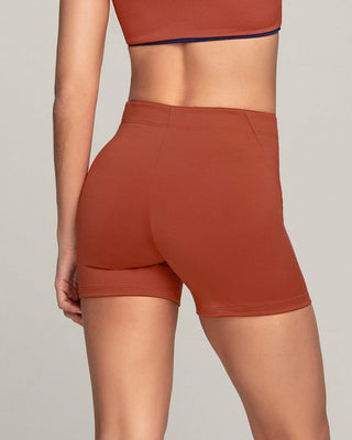 Short corto deportivo ajustado y ligero con cómodo elástico en cintura#color_336-rojo-canela