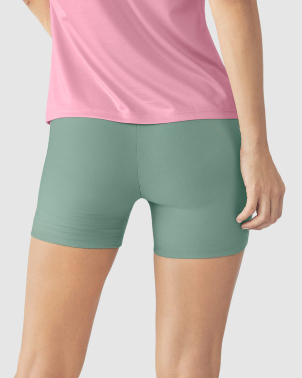Short corto deportivo ajustado y ligero con cómodo elástico en cintura#color_645-verde