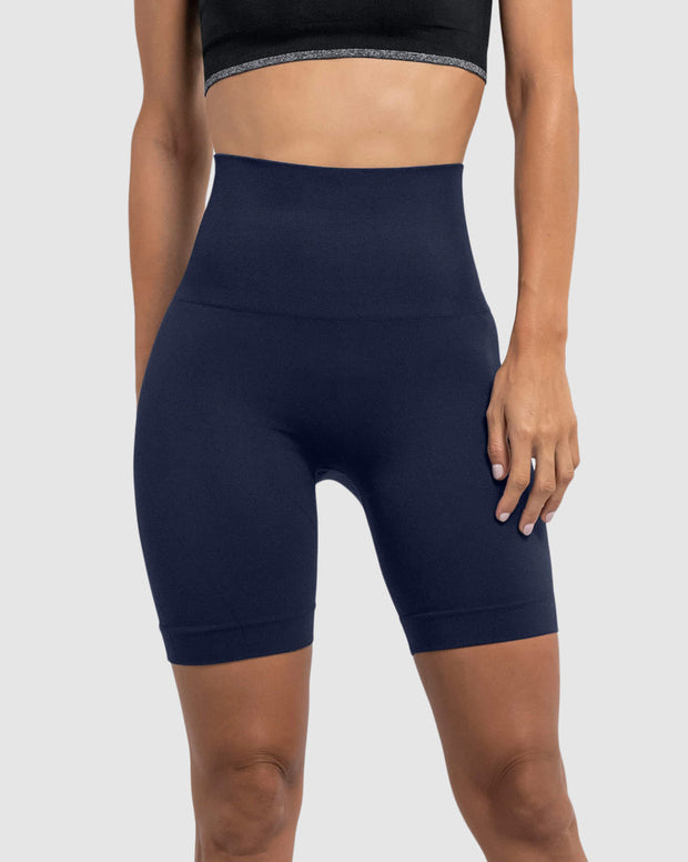 Short ciclista sin costuras control fuerte en abdomen medio y moderado en muslos