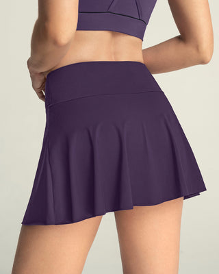 Falda deportiva con short interno con bolsillo#color_450-morado