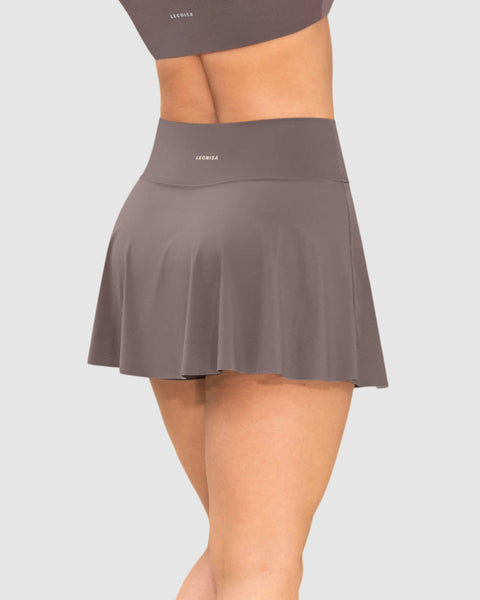 Falda deportiva con short interno con bolsillo#color_868-cafe