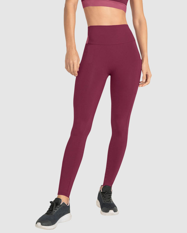 Legging tiro alto control en abdomen y muslos con bolsillo lateral