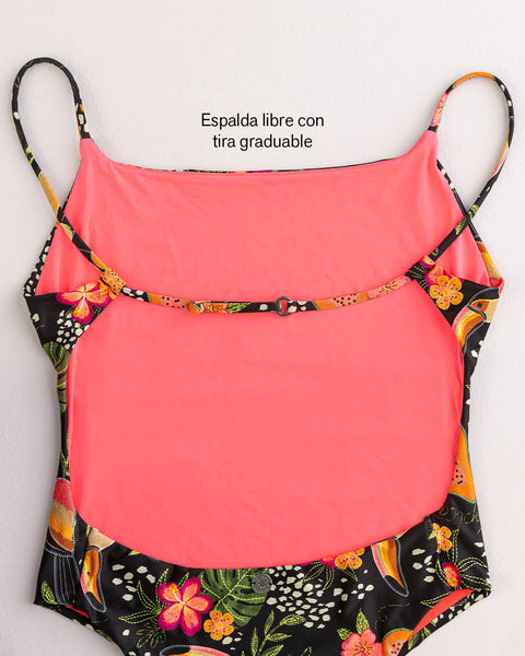 Vestido de baño entero con espalda graduable#color_701-estampado-tropical