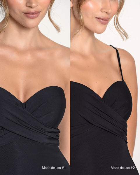 Vestido de baño strapless con realce incorporado en las copas#color_700-negro