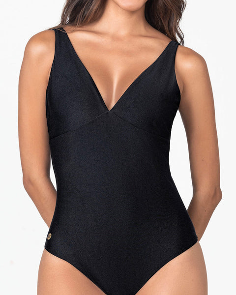 Vestido de baño entero escote profundo#color_700-negro