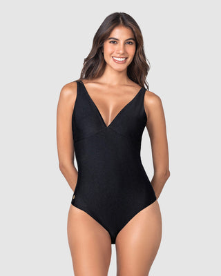 Vestido de baño entero escote profundo#color_700-negro