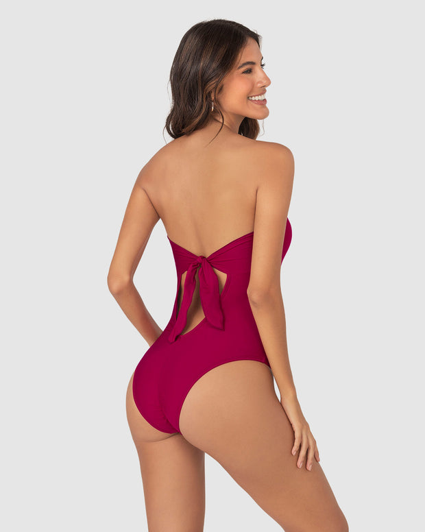 Vestido de baño entero con espalda ajustable