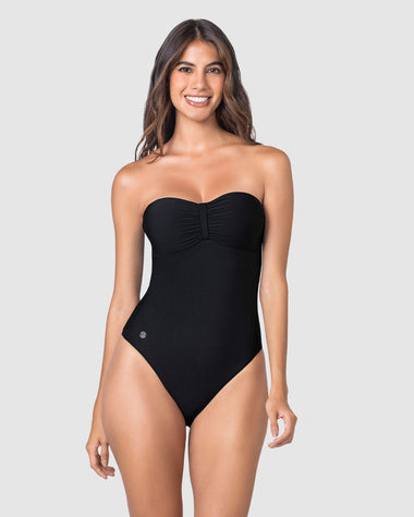Vestido de baño entero con espalda ajustable#color_700-negro
