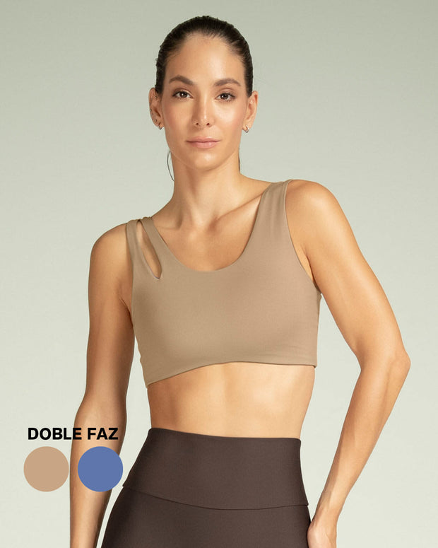 Top deportivo doble faz diseño asimétrico
