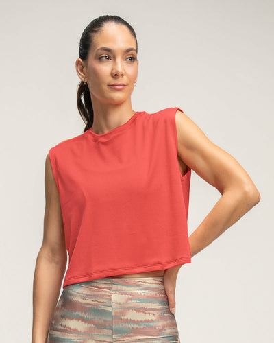 Camiseta deportiva silueta boxy#color_369-coral