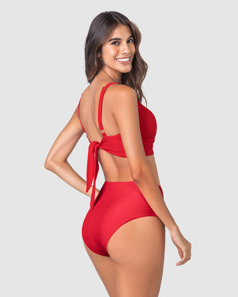 Bikini con panty tiro alto y top de buen cubrimiento#color_377-rojo