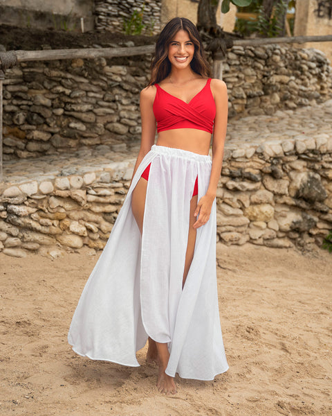 Bikini con panty tiro alto y top de buen cubrimiento#color_377-rojo