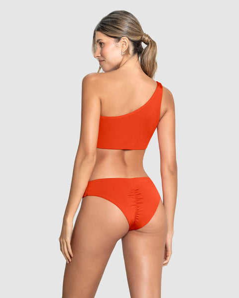 Bikini con top de un solo hombro y panty pretina en V#color_272-naranja