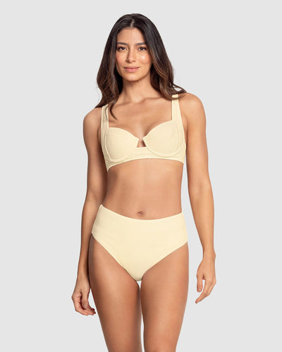 Bikini en textura acanalada con panty tiro alto y top con arcos#color_898-marfil