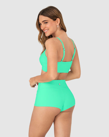 Bikini top + short de tiro alto#color_655-verde-claro
