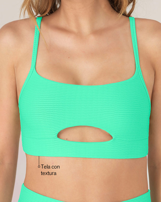 Bikini top + short de tiro alto