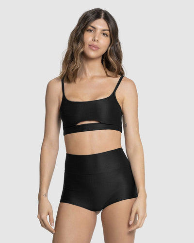 Bikini top + short de tiro alto#color_700-negro