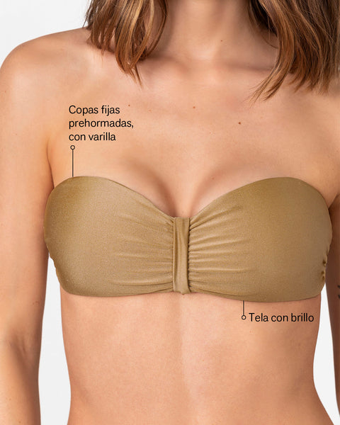 Bikini strapless con panty de laterales anchos#color_123-dorado