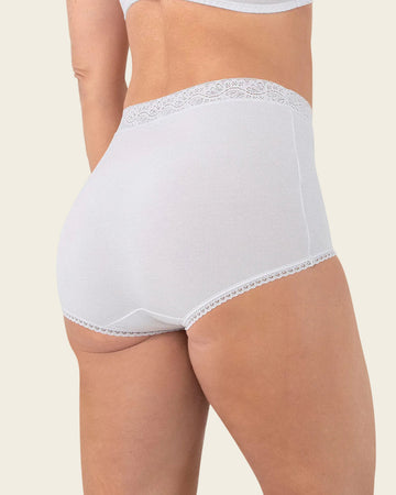 Paquete x 3 confortables panties clásicos de ajuste y cubrimiento total#color_990-surtido-cafe-claro-blanco