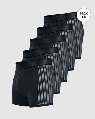 Paquete x 5 bóxers cortos con tecnología de ajuste perfecto en microfibra#color_713-negro