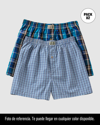 Paquete x 2 bóxers sueltos en algodón, te puede llegar en cualquier estampado disponible#color_998-col-surtido