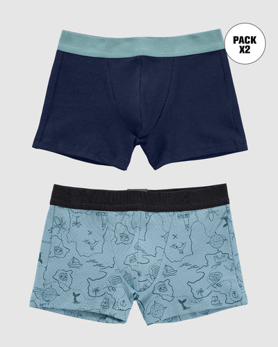 Bóxers cortos x2 niño#color_s05-azul-estampado