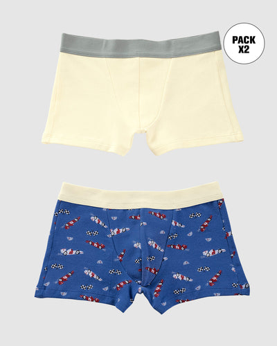 Bóxers cortos x2 niño#color_s11-marfil-azul-estampado-carros