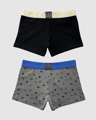 Bóxers cortos x2 niño#color_s12-negro-gris-estampado