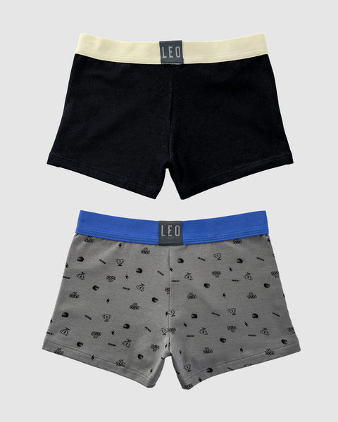 Bóxers cortos x2 niño#color_s12-negro-gris-estampado