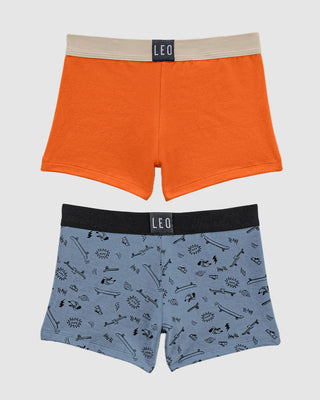 Bóxers cortos x2 niño#color_s13-naranja-azul-estampado