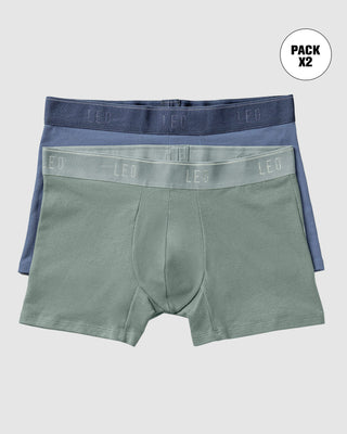 Paquete x2 bóxers cortos en algodón elástico#color_s73-azul-verde
