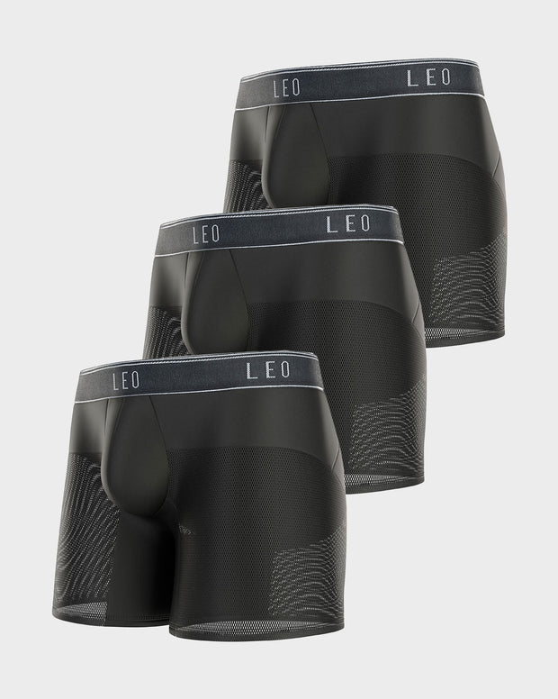 Paquete x3 bóxers medio de secado rápido con mallas transpirables en microfibra
