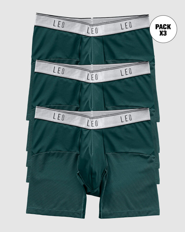 Paquete x3 bóxers medio de secado rápido con mallas transpirables