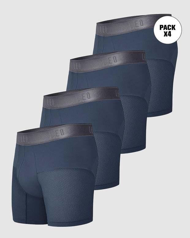Paquete x 4 bóxers, secado rápido y mallas transpirables