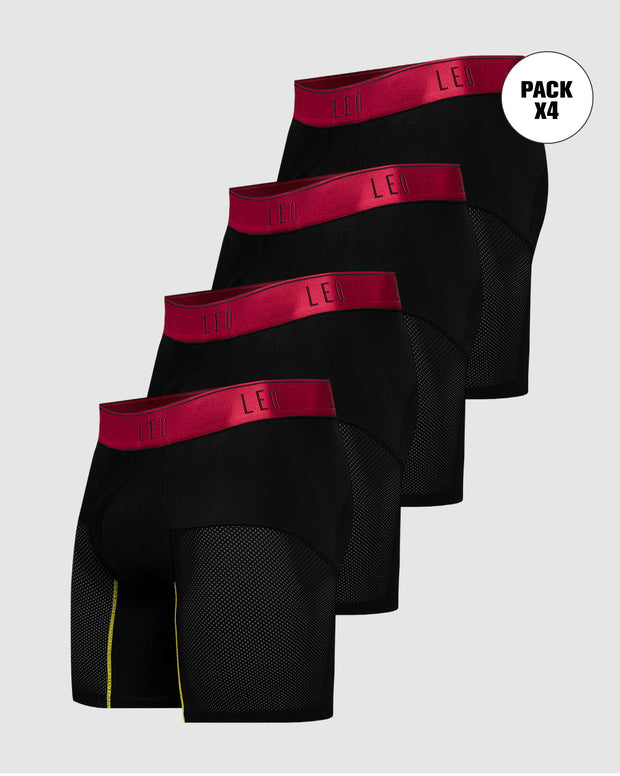 Paquete x 4 bóxers, secado rápido y mallas transpirables