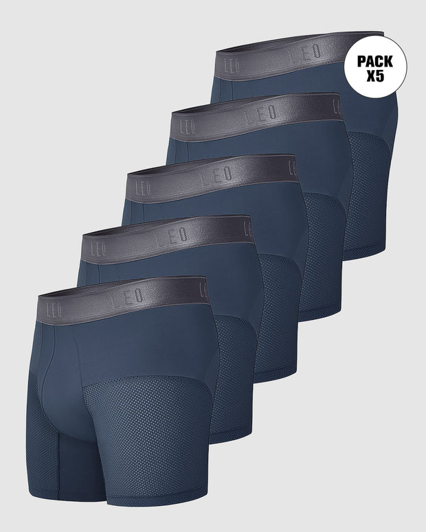 Paquete x 5 bóxers, secado rápido y mallas transpirables