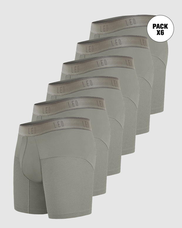 Paquete x 6 bóxers, secado rápido y mallas transpirables
