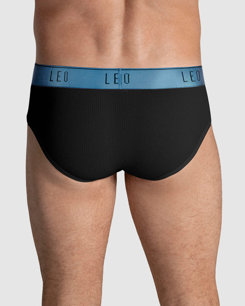 Paquete x 3 bóxers brief de alta transpiración en microfibra ideales para uso diario#color_074-negro-elastico-azul