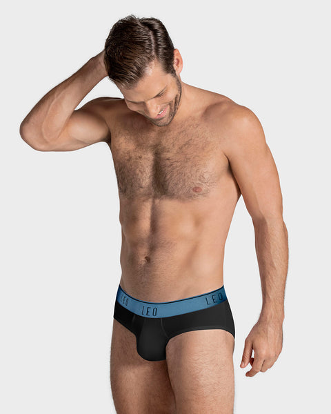 Paquete x 3 bóxers brief de alta transpiración en microfibra ideales para uso diario#color_074-negro-elastico-azul