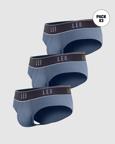 Paquete x 3 bóxers brief de alta transpiración en microfibra ideales para uso diario#color_085-azul-grisaceo
