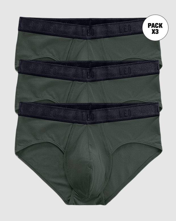 Paquete x 3 bóxers brief de alta transpiración en microfibra ideales para uso diario