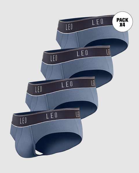 Paquete x 4 bóxers brief de alta transpiración en microfibra ideales para uso diario#color_085-azul-grisaceo