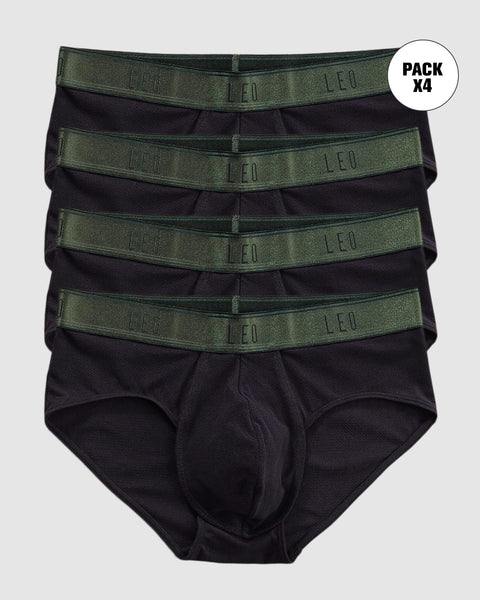 Paquete x 4 bóxers brief de alta transpiración en microfibra ideales para uso diario#color_496-fondo-negro