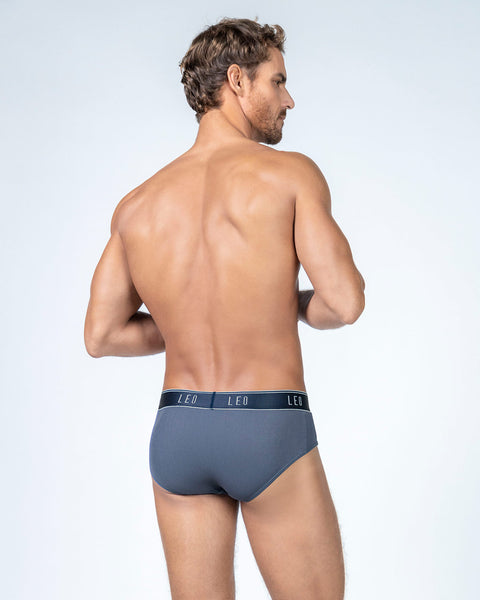 Paquete x 5 bóxers brief de alta transpiración en microfibra ideales para uso diario#color_085-azul-grisaceo