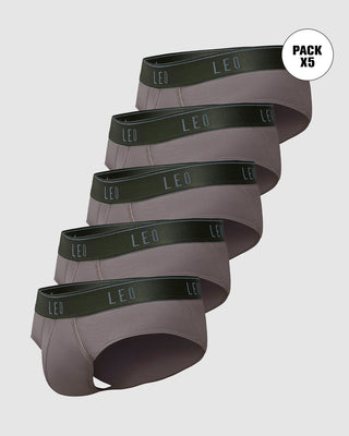 Paquete x 5 bóxers brief de alta transpiración en microfibra ideales para uso diario#color_620-verde-grisaceo