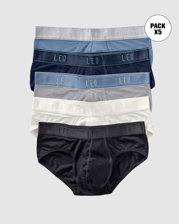 Paquete x 5 bóxers brief de alta transpiración en microfibra ideales para uso diario